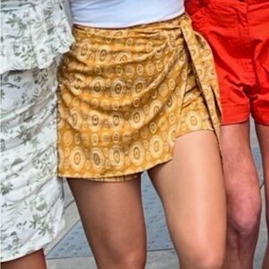 Stylish Yellow Wrap Skirt